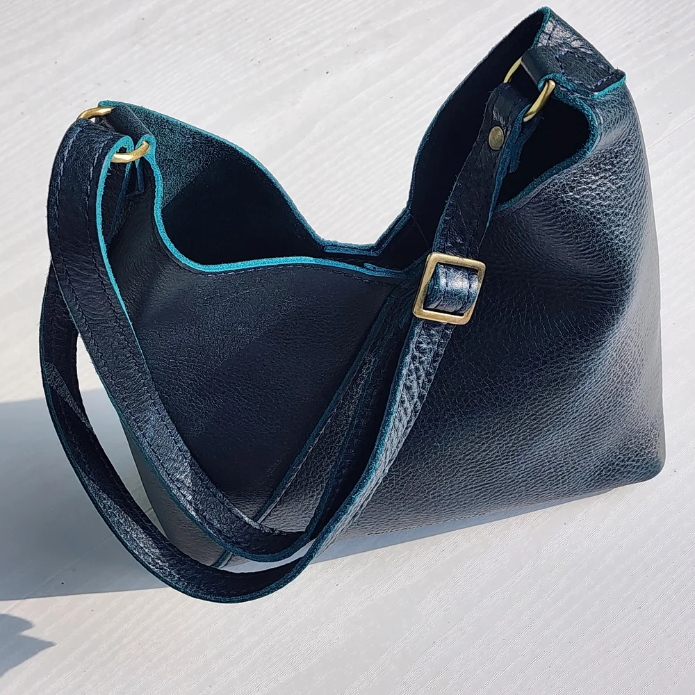 Portland Leather Goods Small Naomi In Boreal Teal Green Shoulder Bag - Picture 1 of 10